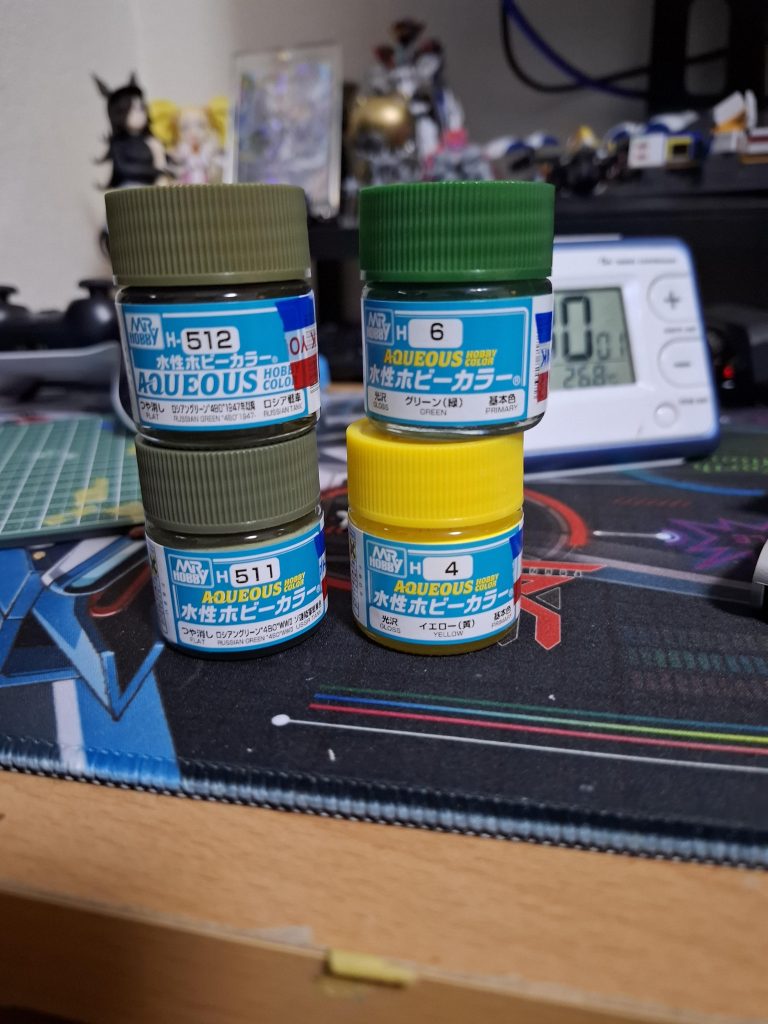 使用した塗料です。ロシアングリーンのロシア戦車以外を使いました。