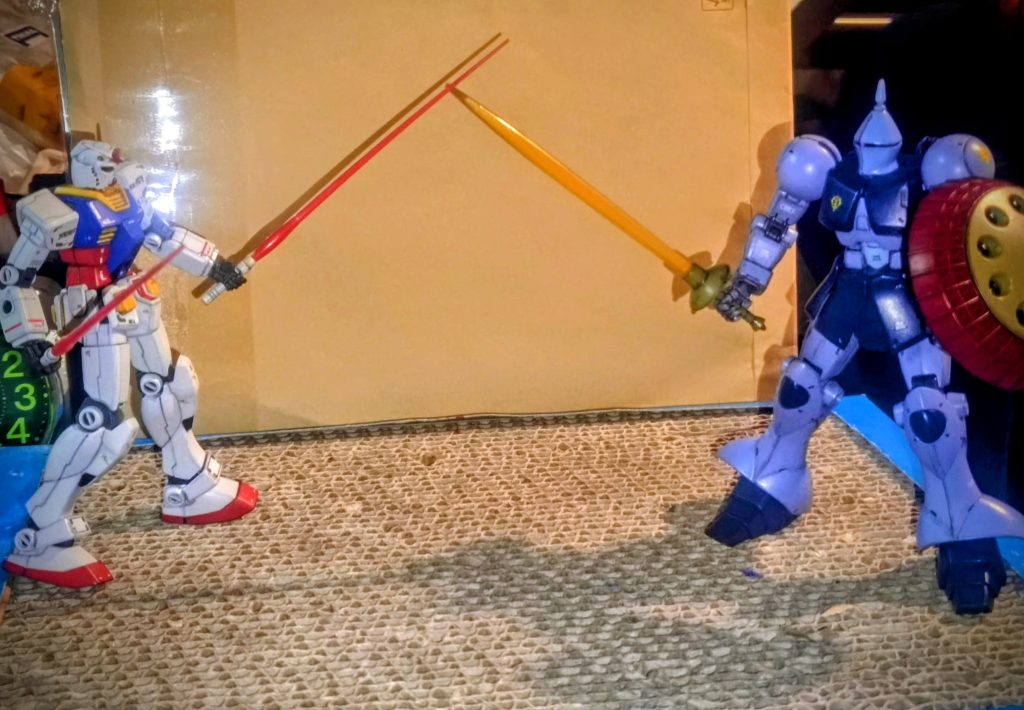 そして、宿敵のガンダムとの一騎討ちの戦い😄