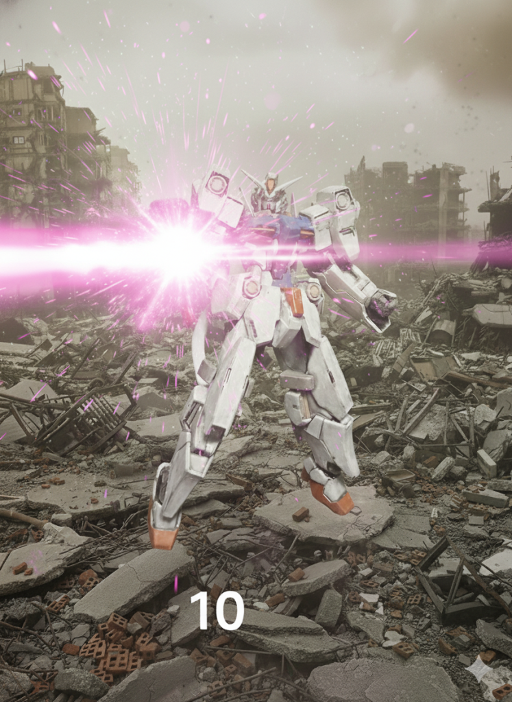 銃からビーム出してって言ったら数字の10出てきたꉂ🤣𐤔ちゃんとライフルって言わないと、ここテストに出しますよ。初めて使ってみましたが、こりゃ楽だ。ジオラマ作るのがバカらしくなりますね。場所も取らないしだがしかし‼️こんなものに頼っていたら堕落してしまう‼️フ○ちゃんみたいに消されるかもしれん‼️ということでAIに頼るのもいいですが、あまり頼り過ぎるのもどうかと思いますね。今後は飛ばすのとビーム位にしときますね 