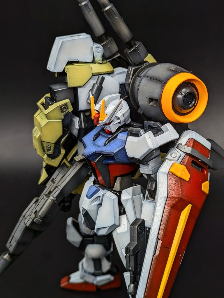 最後の最後にバックパックの輪っかを蛍光オレンジでフィニッシュ！実質3日くらいで塗装駆け抜けました！普段やらないタイプの作品で自分にもなんだか新鮮でした！俺が主人公機作るとこうなるのか…最後までご覧いただきありがとうございます！よろしければいいねコメントお願いします！