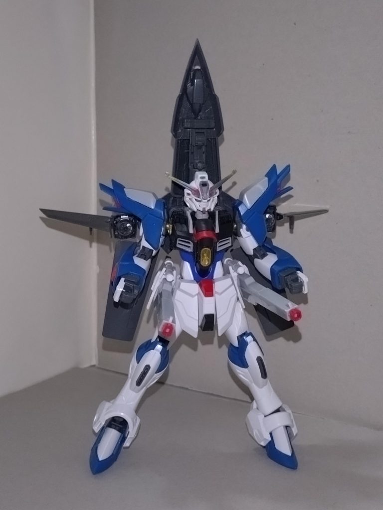 背部は本機の名前の由来にもなったMSGソリッドラプターに、ボールデンアームアームズの主翼を組み合わせたもので、長崎そよ(MyGO/B)がムカデキリ弐式を制作するに辺り手放したものを引き継いだ。もともとのライジングフリーダムのシールドを使用するため、機首部分は分離しない。