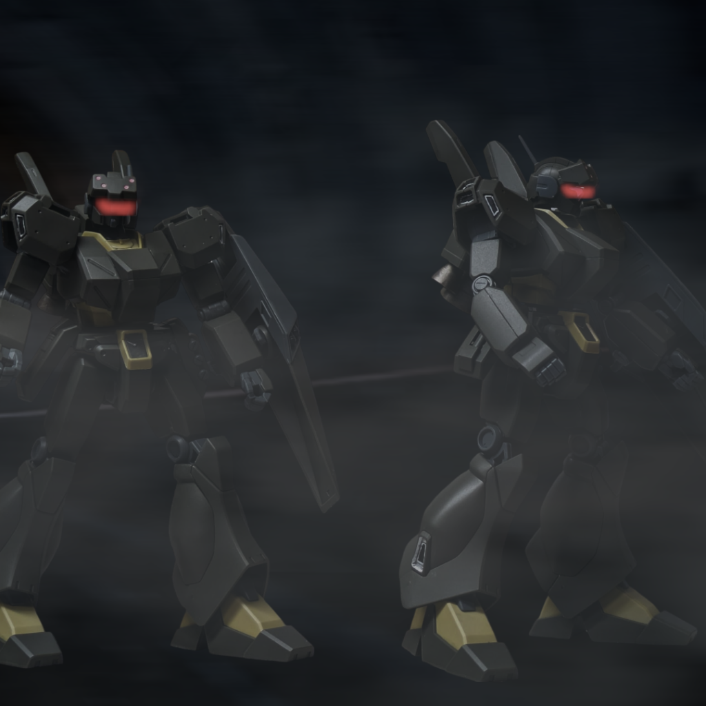 そして暗闇の先から現れたのは部下のジェガンではなく、まるで骸骨のようなMSだった。ロンソン[まさか…ガンダムEXか?]ロンソンも資料写真では見たことがあった。オデッサ作戦中にルーマニア方面のジオン軍基地をいくつも破壊し尽くして敵味方問わず