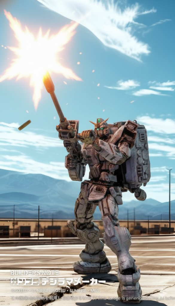 撃ってる瞬間も生成して貰いました!AIの進化のスピード恐るべし!!(gundam-kao6)