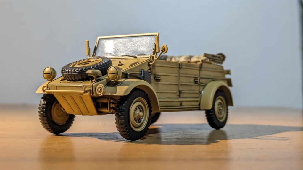 作品名：ちょっとひと息つくためにキューベルワーゲン作りました<p>陸ガンとジム頭頑張って完成させたので、タミヤ製品作ってちょっとひと休み。今年の3月に本物のキューベルワーゲンがウチのキャンプ場のオフロードコースに走りに来られて、急に作りたくなってJoshinでガンプラのついでに買ってた […]</p>
