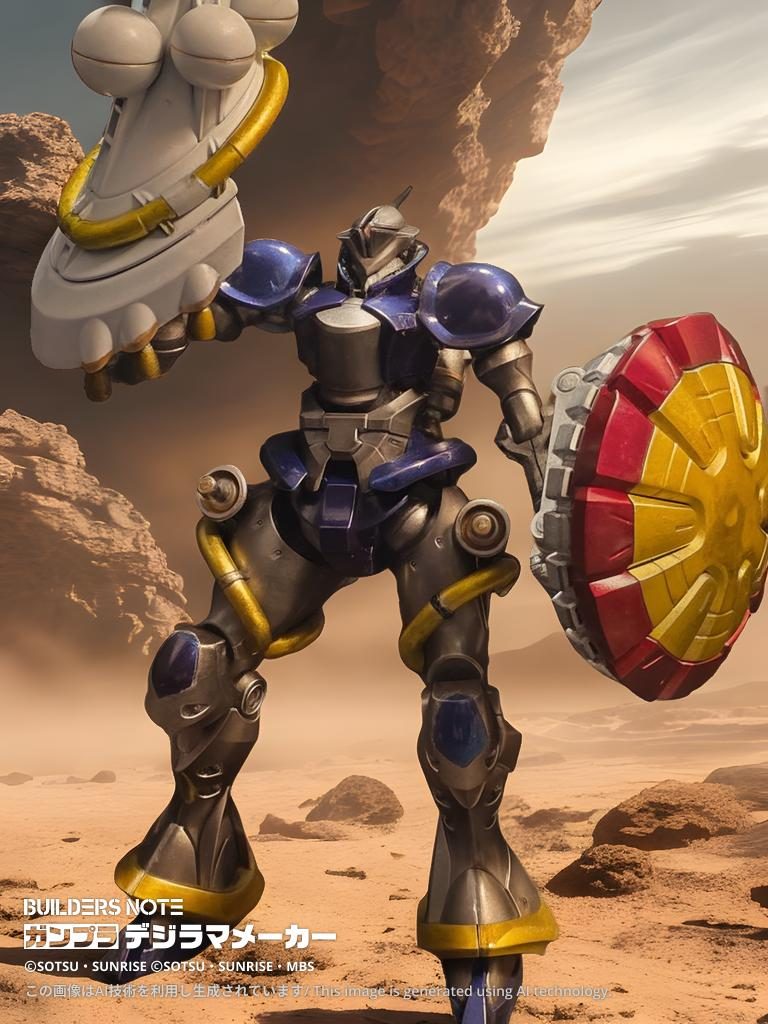 ギャンと言ったら砂漠化したテキサスコロニーだから、デジラマさんで砂漠背景に（ここに赤いゲルググさんがいたら完璧だった）。