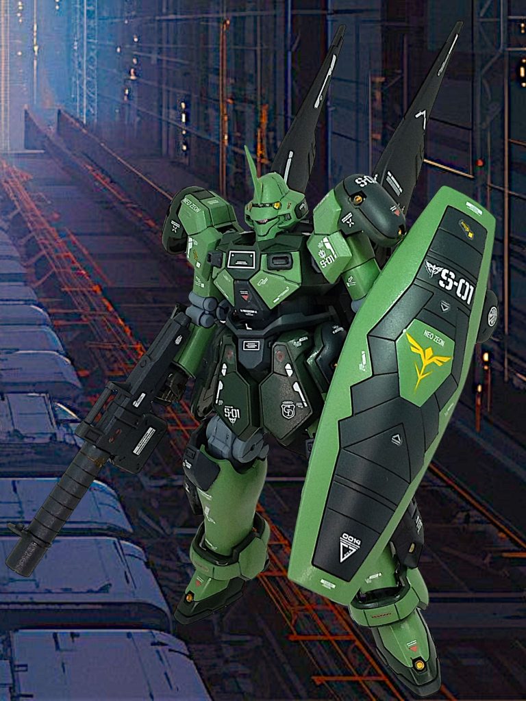 もう顔からしてジオンの精神を感じるので、このカラーが似合わない訳がないですよね(zaku-kao2)宇宙世紀らしさとマグアナックらしさの両立が今回のテーマでした