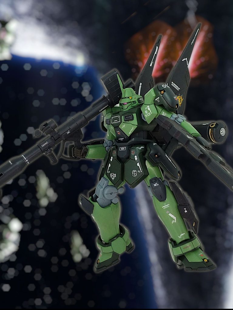 そろそろジオンのMS作りたいな～、と積みプラを眺めていたらこのネタを閃きました最初は弱そうなマグアナックそのままの予定でしたが、結構強そうになってしまいました(zaku-kao4)