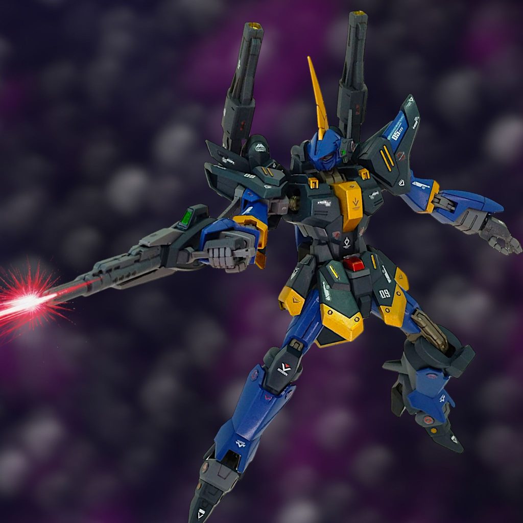 バーザムのビームライフルは、差し替えでロングバレルタイプに逆手持ちライフルは正義(iori_sei)