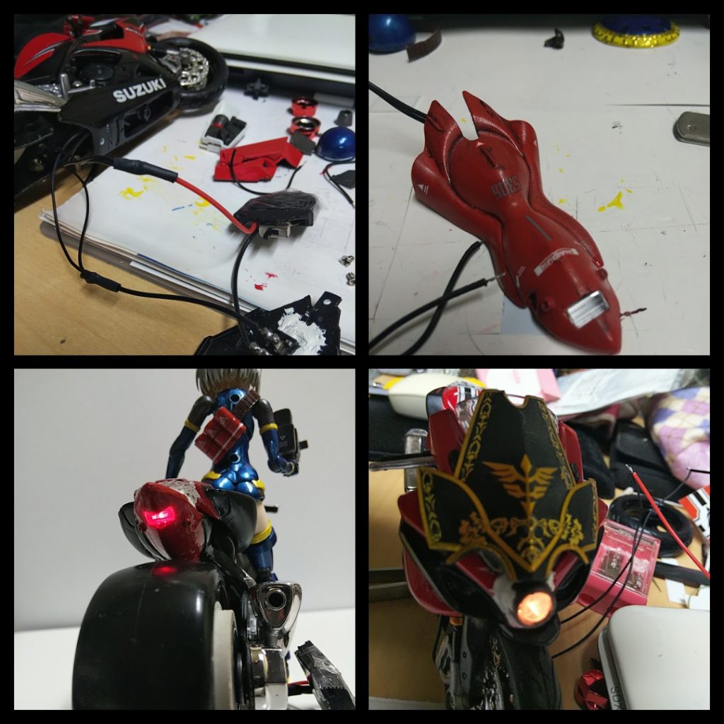 ヘッドライト　テールランプにムギ球　リアをジャンクパーツでそれなりに