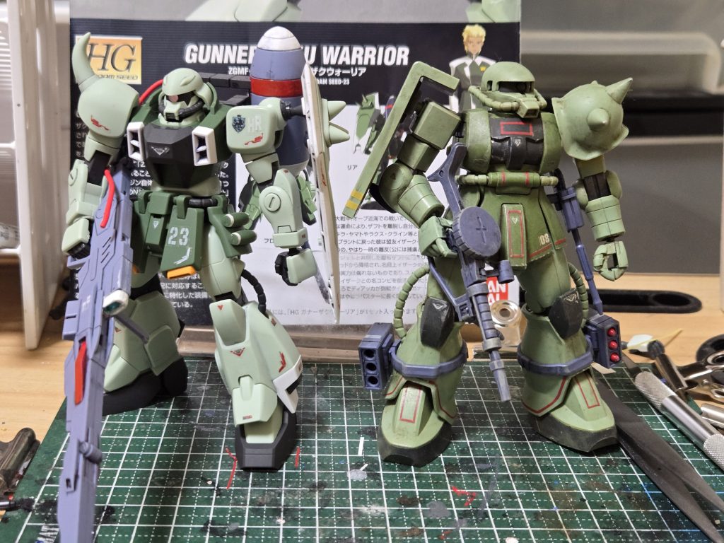 元祖ザクとツーショット✨こうなるとジークアクス版も並べないとか？(((^_^;)