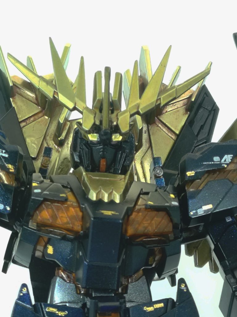 金はガイアのプレミアムミラークロームの上にボーンペイントのフィニッシュクリアーイエロー、エナメルクリアーレッドで墨入れしてます