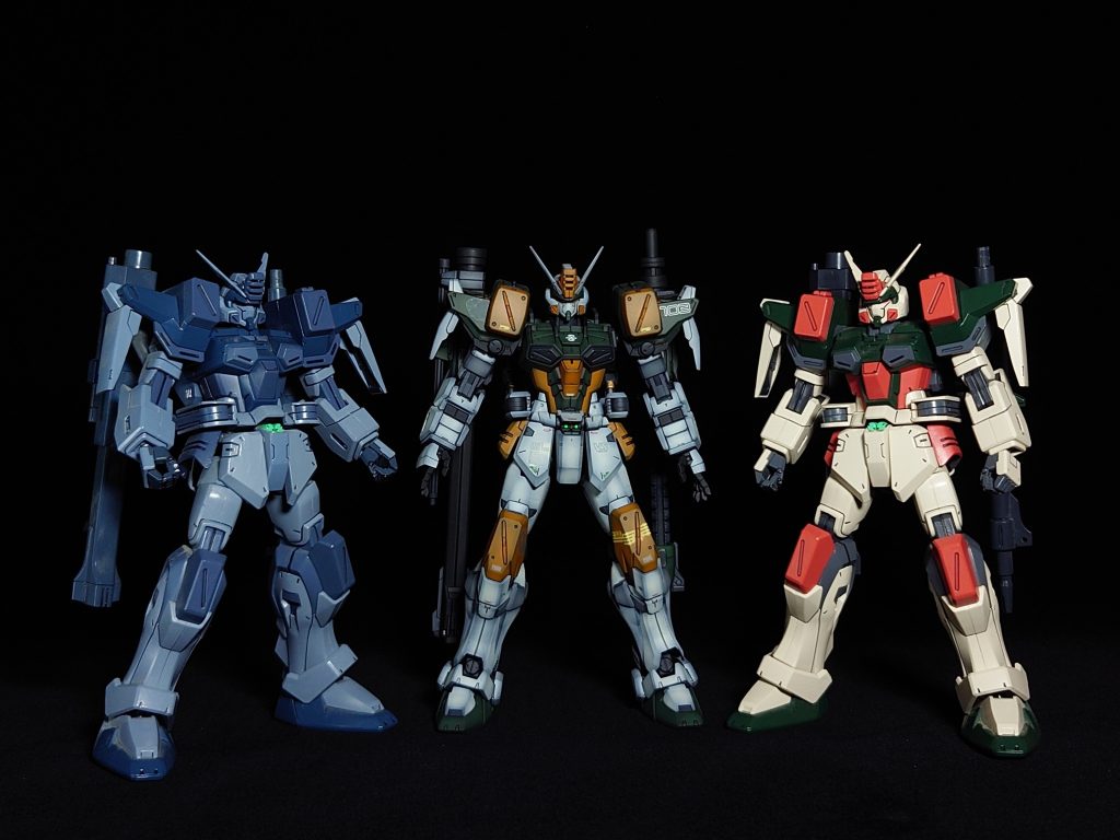 20年前に筆塗りで作成をしたバスターを引っ張り出してきました。ディアクティブモードも塗って作成していることで、バスター愛が理解してもらえることでしょう！いやー、出来が違いすぎますね。MGは素晴らしい。もう少しクリーム色を強くしても良かったですね。