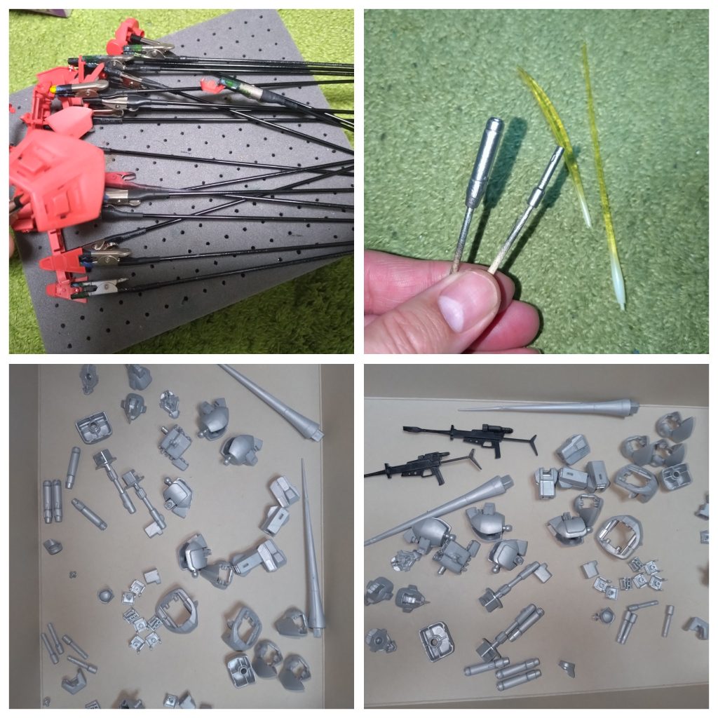 気が遠くなるようなサンディング作業ビームキャノンは爪楊枝の先端をカットしたものを差し込み塗布。