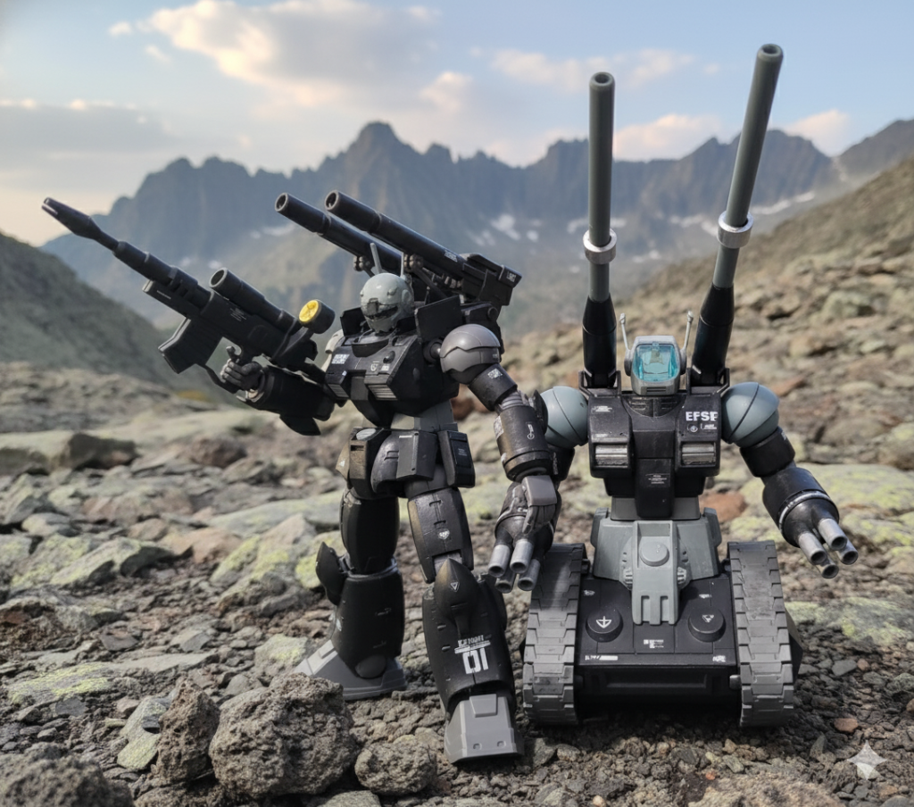 忘れていたので早速の再編集でございます、ガンタンク北米戦仕様風とのツーショット✨