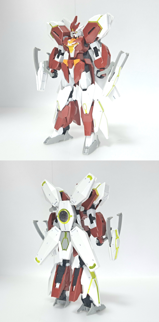 ネプテイトガンダム(赤)ネプテイトガンダムのパーツはアンテナのみだったので、ネプテイトガンダムを分解して組み直しました。