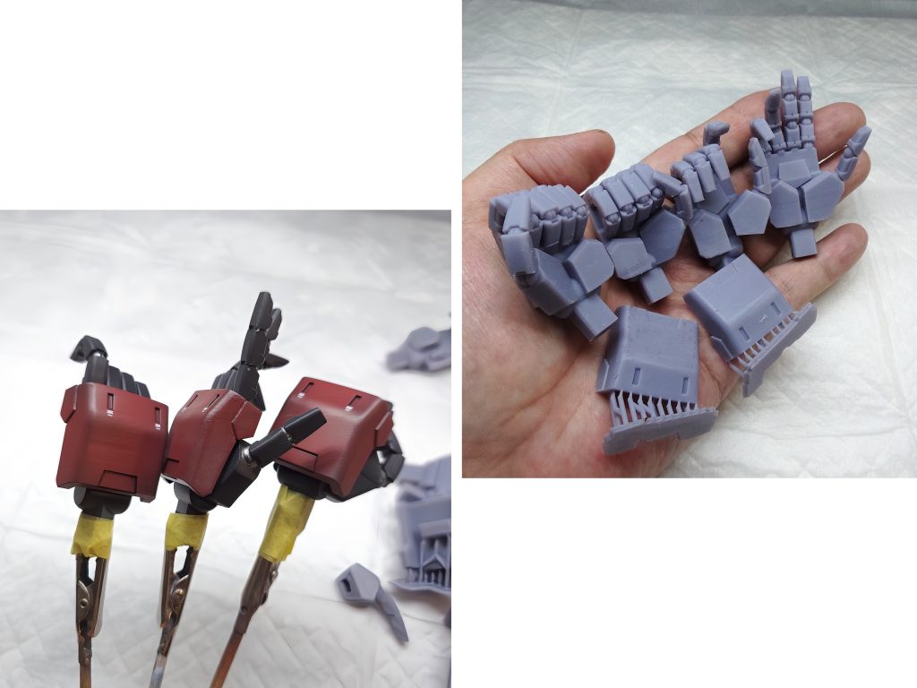 自分の技術ではザクっぽい丸みを帯びた物が作れなくて…😢遠目に見ればわからないから程度のものしか出来なかった…(結局ライフル持てなかったし😅)