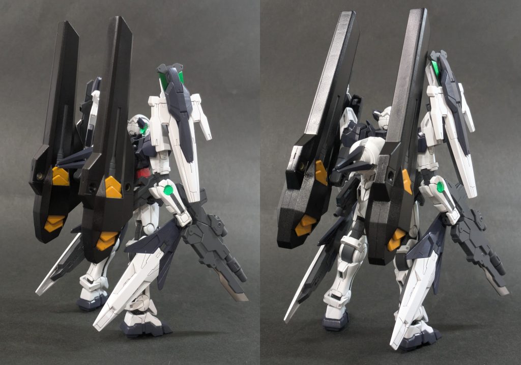 全身の武装はコマンドクアンタ、リボーンズ、ダブルオーダイバー、アメイジングケンプファーなど、関連のある機体から拝借しました