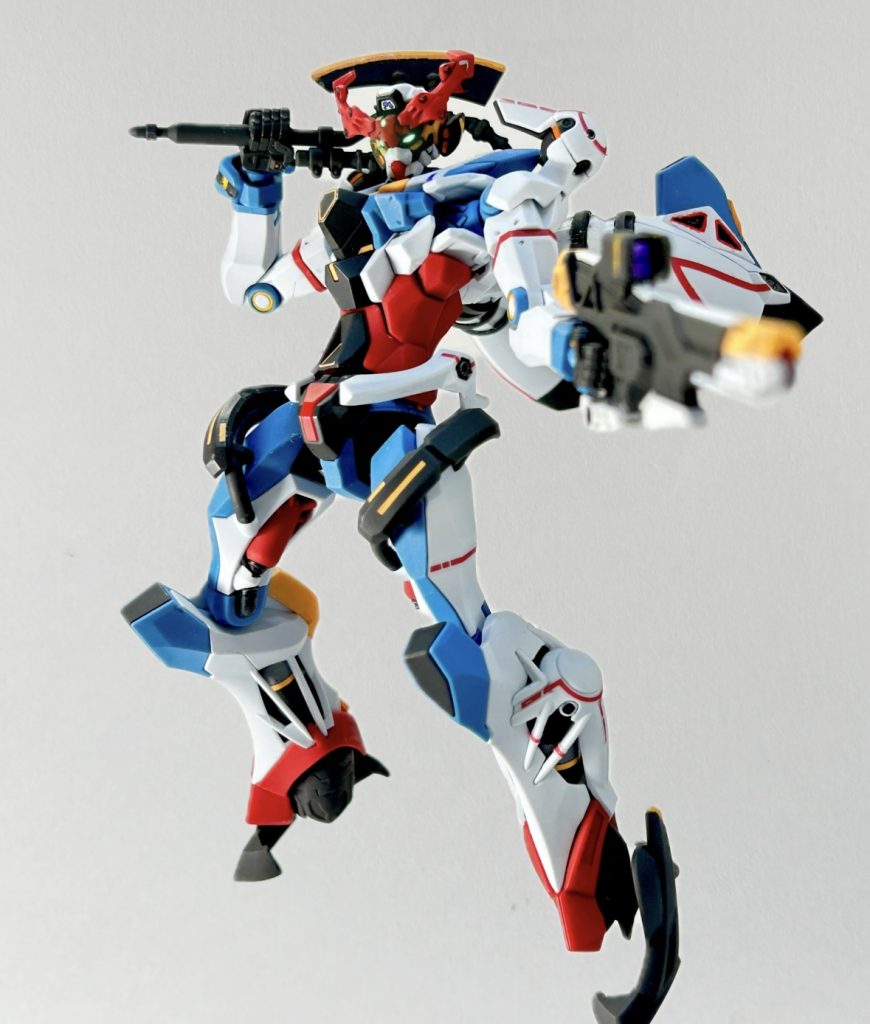 最後はキービジュアルのポーズで〆かなり今後のストーリーが気になりますね。4月からのテレビ放送たのしみです。他のガンプラのもめっちゃ楽しみご覧いただきありがとうございました。