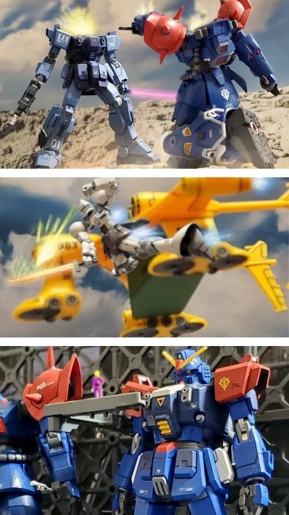 宇宙世紀0079年12月初旬、カリフォルニアベース攻防戦の最中、両軍の蒼きMSは互いにEXAMシステムを積んだ頭部を失い、相討ちという形でその戦いに幕を下ろした…。しかし、イフリート改を失ったニムバス大尉は、試作型MSハクジを駆り、EXAM研究施設を襲撃しクルスト博士抹殺の任務を完遂。その際、クルスト博士が運び出そうとしていたEXAMを搭載した新たなMSブルーディスティニー２号機を発見💡その機体の強奪に成功しカリフォルニアベースに帰還するのであった。