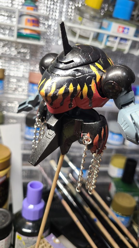 作品名：昨日の進捗<p>前日にやったファイヤーパターンを1度リセットしてやり直しました！ どうせ最後は汚しまくるので綺麗な塗膜を作る必要が無いという事でお気軽にやったりました！！ 憧れのM-Live氏の様な綺麗かつジャンキーな雰囲気ができたらも […]</p>
