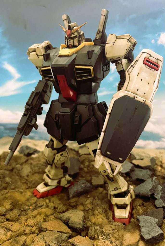 全体像です。全身にウェザリングカラーのグラウンドブラウンで強めにウォッシングを入れています。