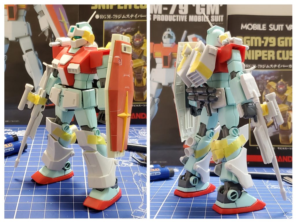 こちらは旧キットからスナカスの特徴的なパーツを切り出して合わせた塗装前の仮組み状態👍️✨思ったよりもパーツは合わせ易いものが多く助かりました🤭🎶ですが、今回のミキシングで最大の難関、頭部と脚部に遭遇😱‼️どのようにして移植するか悩みに悩みました💦ここから細かく解説していきたいと思います😆🎵