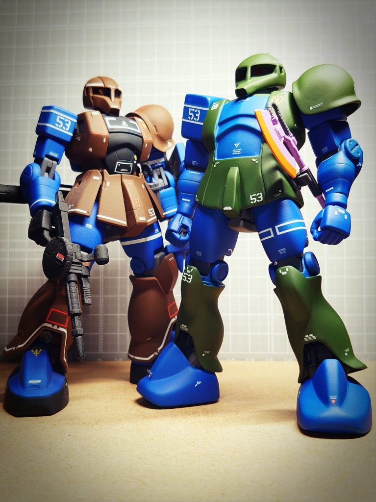 ほんとHGの旧ザクって、こう見るとイケメンです。w        今回は制作して時代を感じれて良かったです（´ 3｀)ご覧いただきありがとうござました！