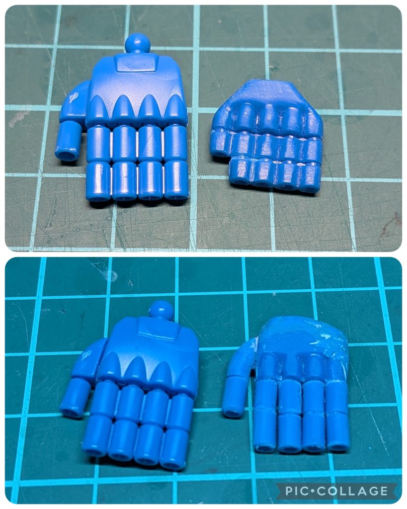 左手はランナーで作り直しました。