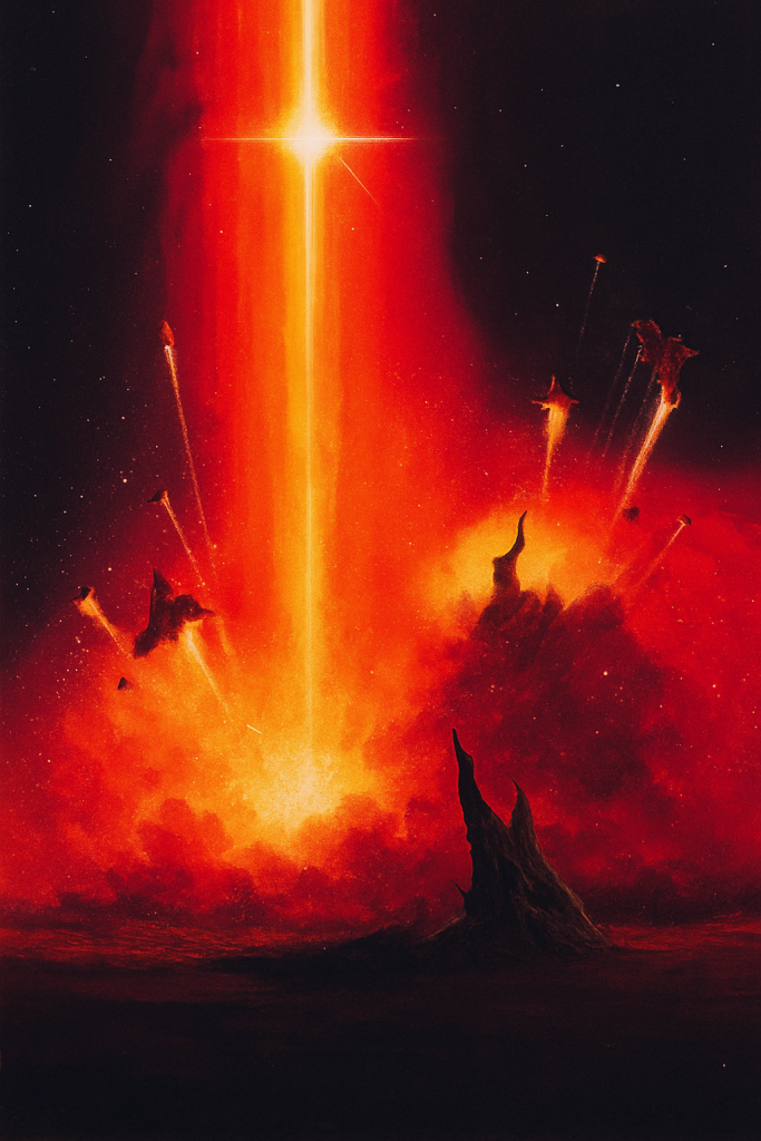 背景は無料版のChatGPTを使用し製作しました。詳細はブログに掲載していますので見て楽しんでいただければ幸いです!旧キット 1/144 ラストシューティング 劇場版ポスター 再現 ジオラマ 完成品