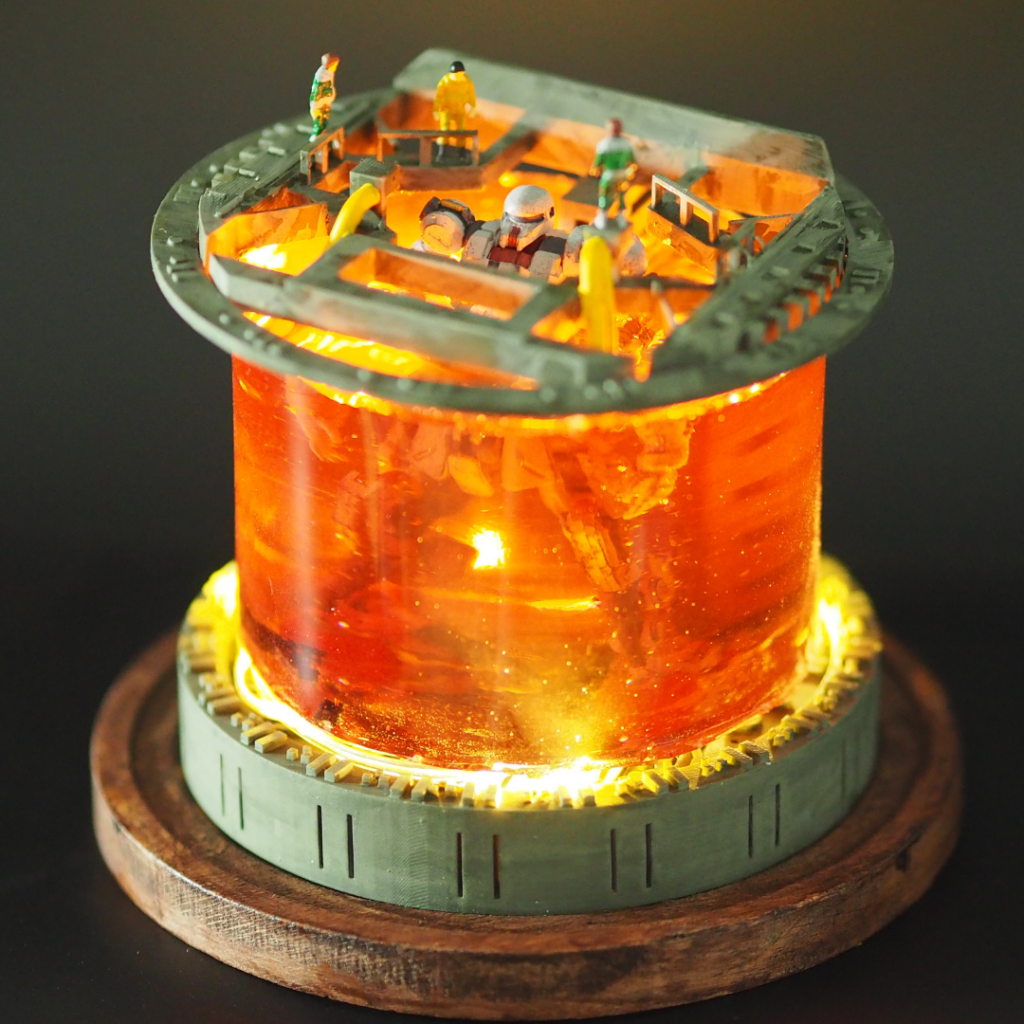 全体はこんな感じ。下から、LEDでライトアップしています。