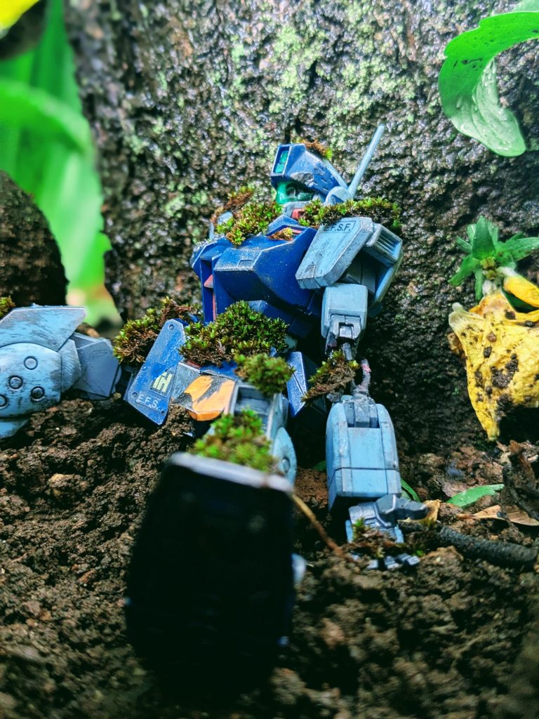 木に寄りかからせてみました！