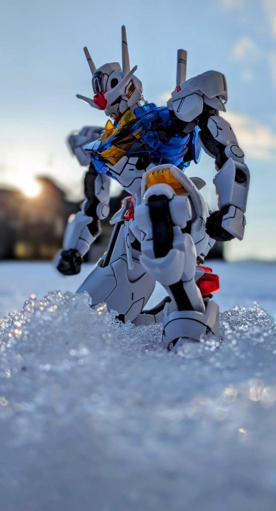 クリアパーツと夕日と雪って相性いいんだと知りました！