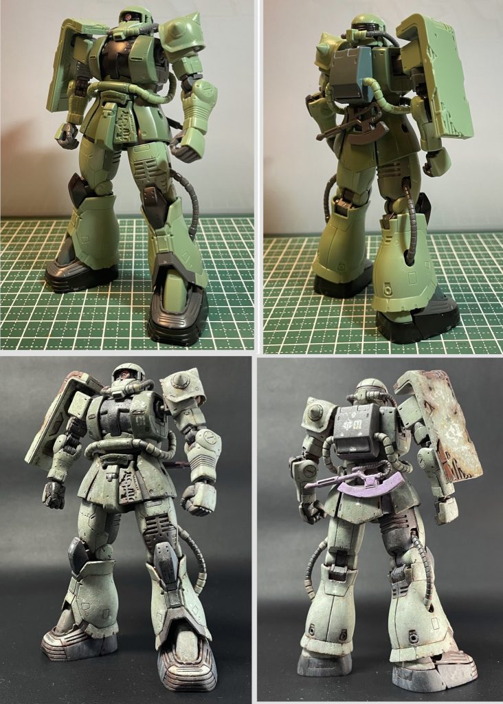 キットままとの比較。全体的にマルチホワイトでウォッシングしたり、細部を詰めて完成です。