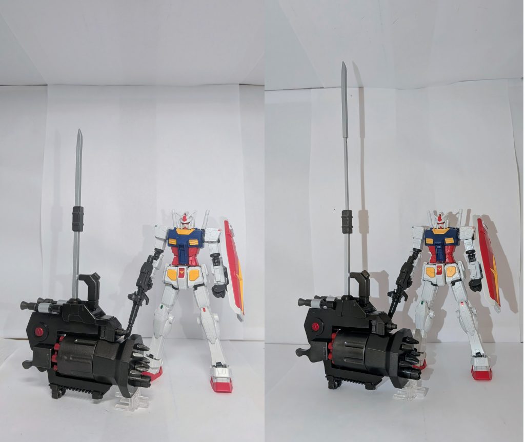 全長　通常約18cm　延長状態約24.5cmHGガンダムと比較 