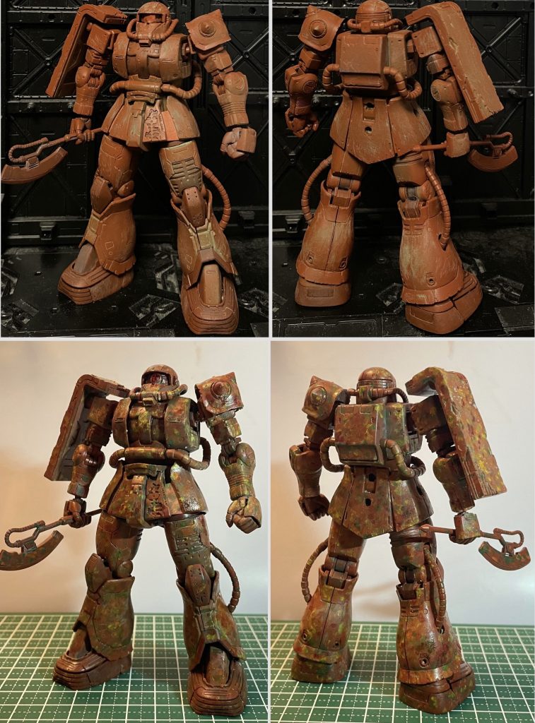 オキサライドレッド下地にレインボー塗装をしました。