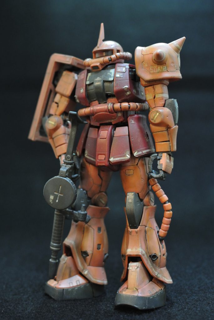 RG シャア専用ザクⅡ ほぼ成形色+ウェザリング加工–5枚目/制作者:蝉丸