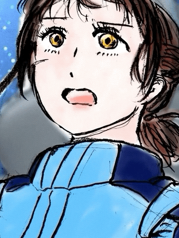 『ミノフスキー粒子……!?』 ヘントの動揺する声が聞こえると、ミヤギは、自分に対する強烈な敵意が、粒子の向こうからまっすぐ放たれるのを感じた。(まずい——これは……!) 呼吸が、止められるような圧迫感に、意識が飛び掛ける。 ジン・サナダのような、激しい敵意だが、ヤツの突き刺してくるようなものとは何か違う。もっと、ドロッとして、闇の中に引きずりこんでくるような、不快な感覚だ。 ミヤギは、息苦しさから逃れようと、思わずヘルメットを脱ぎ捨て、喘ぐように浅く、呼吸をした。