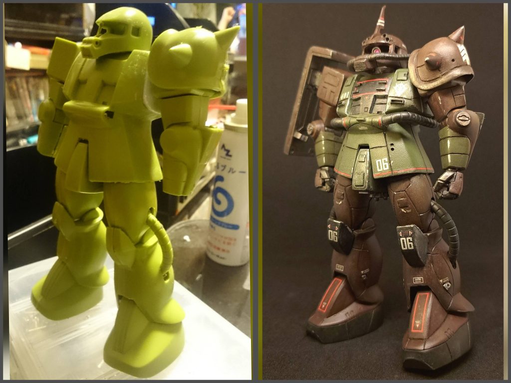 仮組、完成版の比較