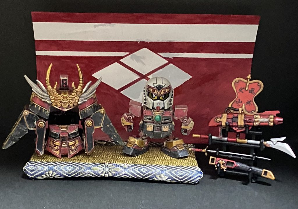 軽装モード信玄は、可動が素晴らしかったので無改造です。勢いで小物も作りました(*´Д｀*)