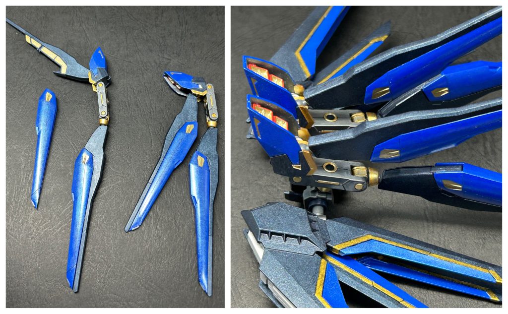 アームズに付属しているボールジョイントなどを組み合わせました。カバー代わりにビルドストライクの肩パーツを被せました。スラスターも付いていたので丁度良かったです。