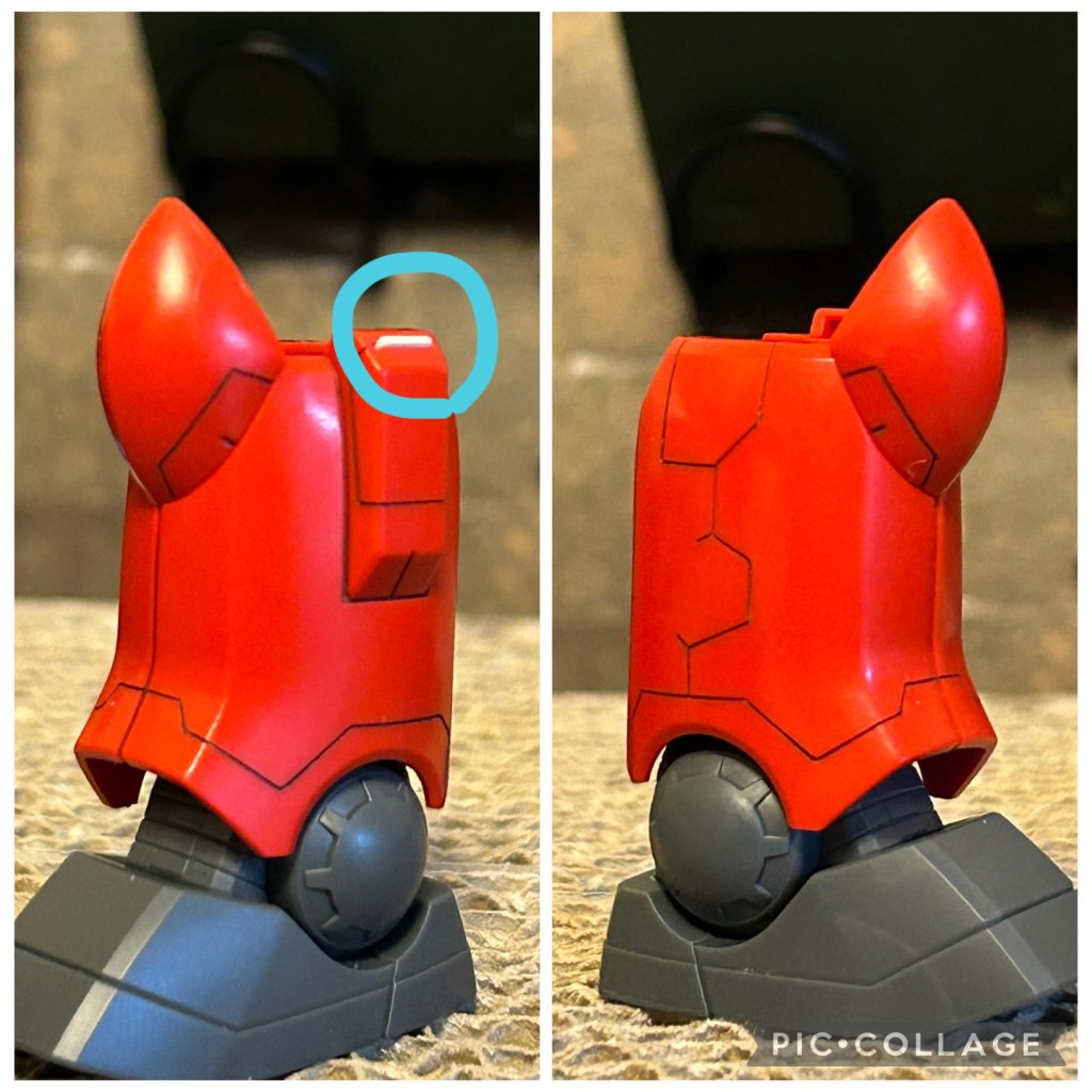 完成写真。冒頭で、今回は、「パネル構築のみ、他のディテール追加はしない」と述べましたが、番外辺でございます。水色で囲っている白いディテール、追加したものです。私もよくやっていますが、既存ディテールの上に追加ディテール！です。個人的に「っぽさ」がありますのでここだけ紹介させて頂きます。追加ディテールで、どこに足していったら良いか困っている方がおられましたら、一度お試しください😊