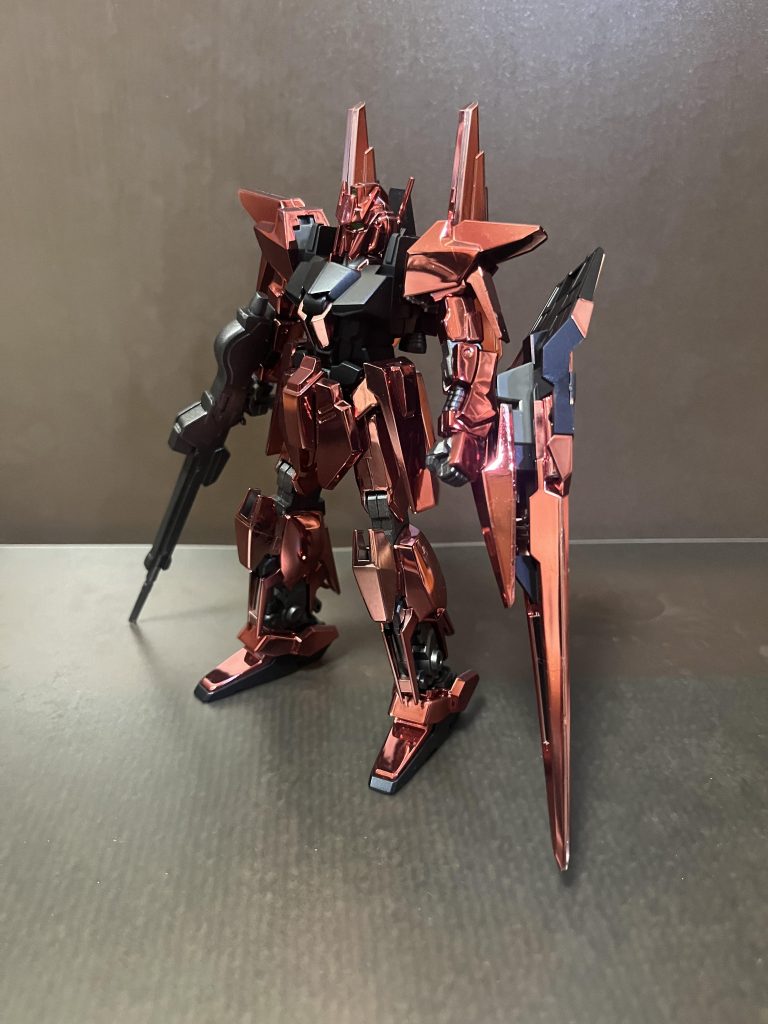 メッキの上にディープクリアレッドで塗装。クリアカラーの塗装難しくてムラが...