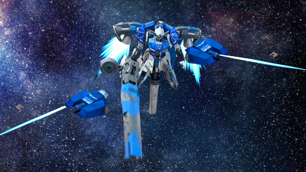 武装2FN-X2「偵察型ファンネル《ハミング・スピア》サイドアーマーにマウントできる偵察ユニット兼ファンネルユニット。なお、ファンネルという名前があるものの、オールドタイプに肉体的、精神的なストレスはかからない。また、威力はプロトフィンファンネルと同等クラスの威力を誇る。