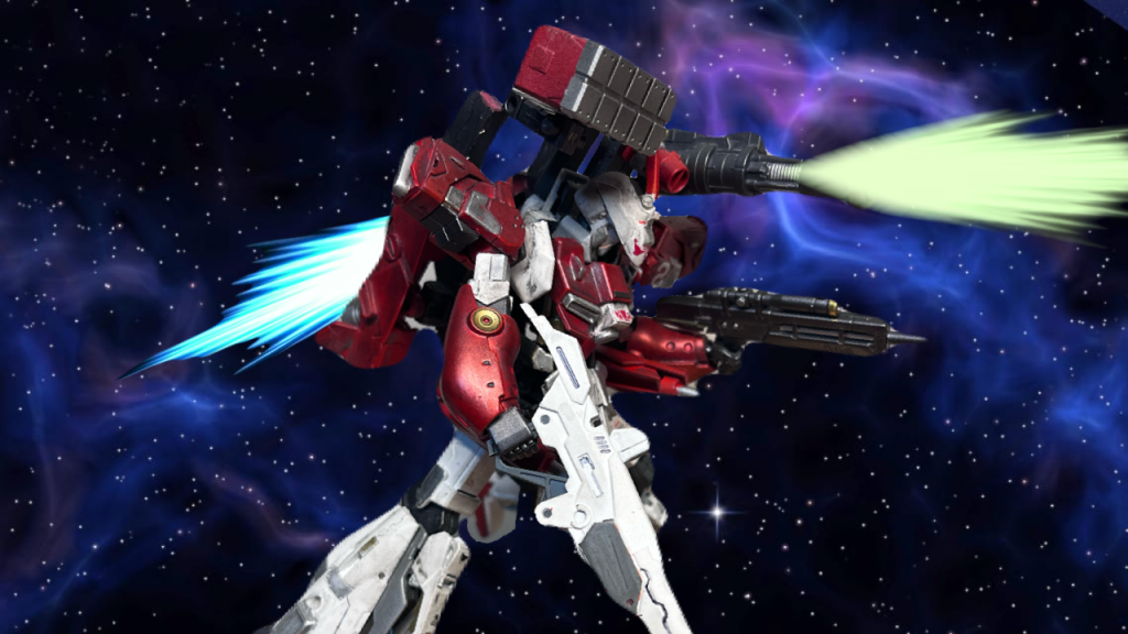 武装プランはAからFあり、ツインキャノン、ツインミサイル、ビームサーベル、パワーボンバー、スマートガン、ミサイル、バニシングバスター、シールドの計8種類の武装を組み合わせて戦闘に臨む。A装備→基本武装　B装備→ミサイル類が使えない再突入中の装備　C装備→多彩な攻撃を行う形態　D装備→防御力重視の形態　E装備→バニシングバスターを装備した最強形態　F装備→攻防のバランスをとった形態