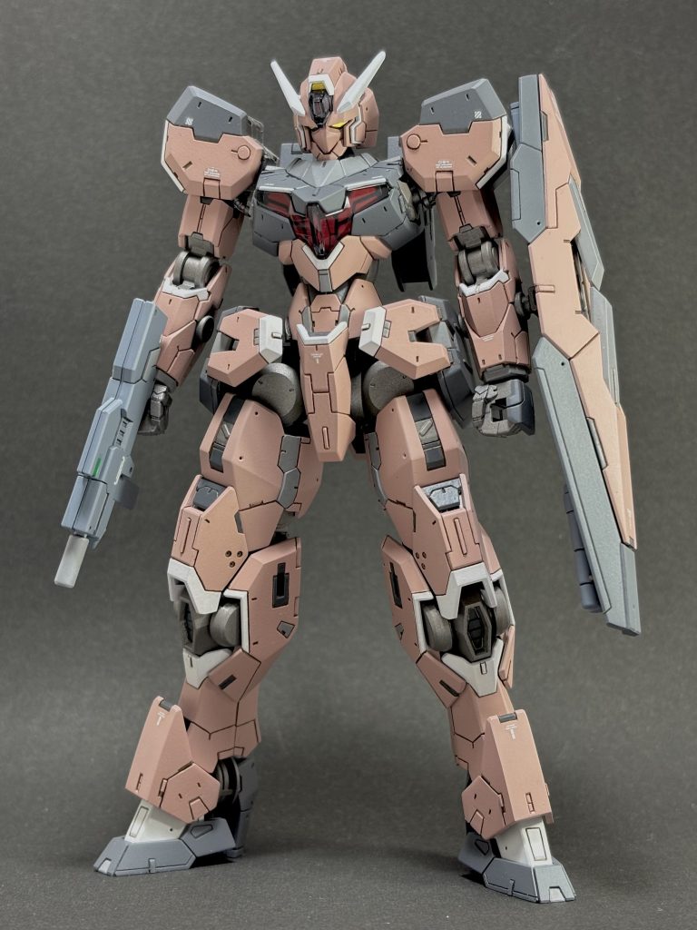 ▲ガンヴォルヴァノーマル装備　本当にいいキットだと思います　個人的ガンプラオブザイヤーを決めるなら完全にこれです　シールドだけ長すぎて好みじゃなかったので短くしましたがそれ以外はマジでバランスいじってません