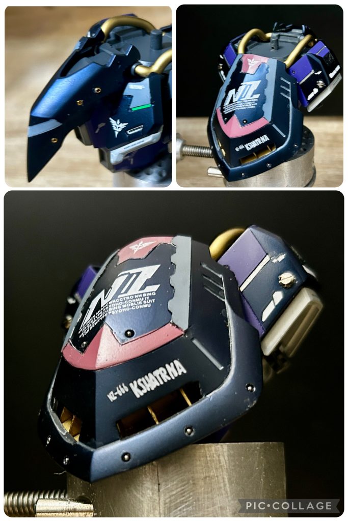 腰部。バックスカートの下部を開口してスラスターっぽく改造