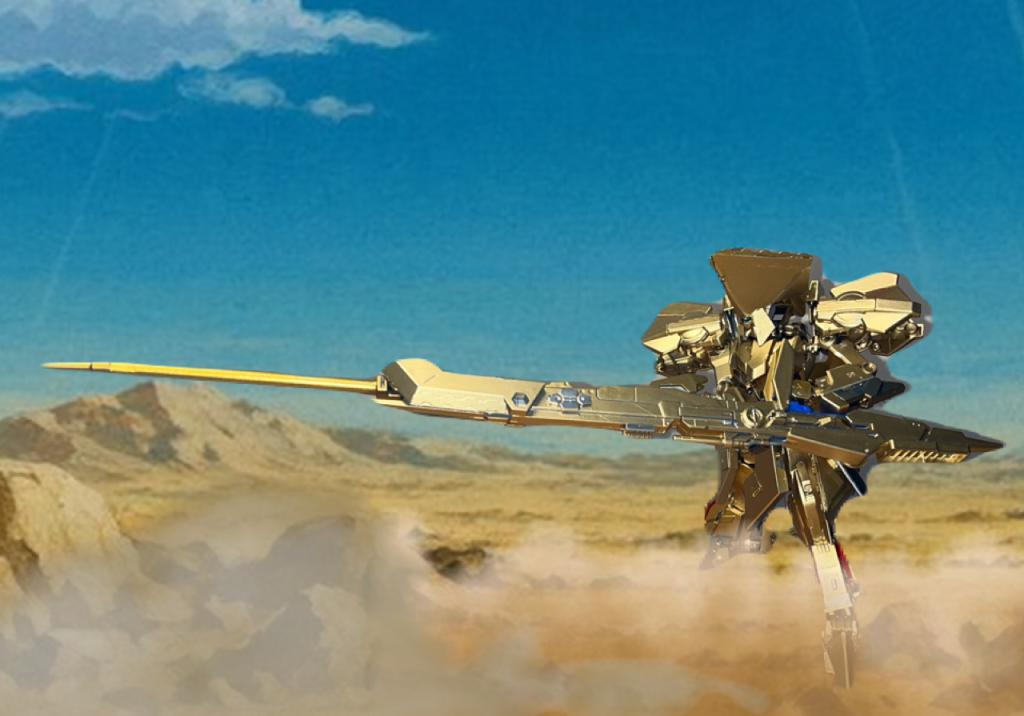 構えてポージング。