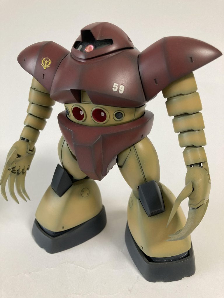 透明モノアイカバーはヒートプレスで作成(つぶやきに使用した道具、やり方等載せてます!簡単なのでご興味ある方はご覧下さい)頭部の庇を前方に延長しました