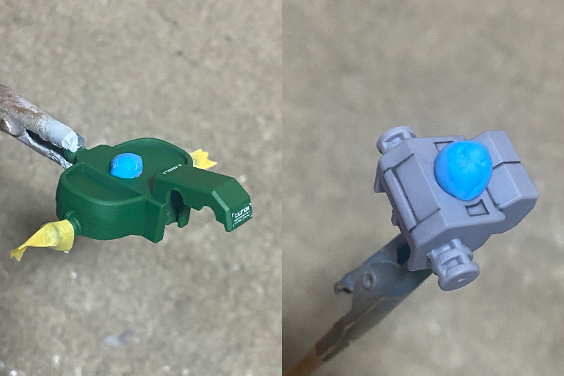 ポリキャップを使ってないからボールジョイント周りはマスキングしてキツくならない様にしました。