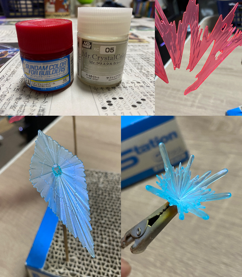 エフェクトにはパール系を吹いて、尚且つ光沢クリアーも吹いたのですが・・・思ったより弱い効果でした(汗)。